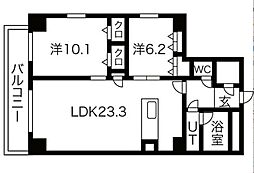 JMF-Residence名駅南 2LDKの間取図画像