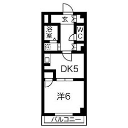 タウンM&EB棟 1DKの間取図画像