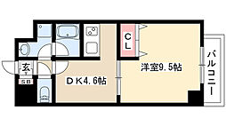 稲垣ビル栄ディアコート白川 1DKの間取図画像