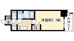 プレサンス桜通ベルノ 1Kの間取図画像