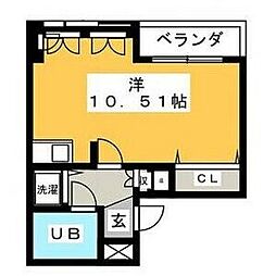 セリニティ星ケ丘 ワンルームの間取図画像