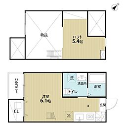 ホワイトアゲート ワンルームの間取図画像