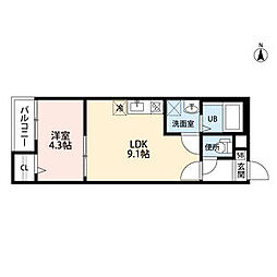 luce 1LDKの間取図画像