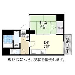 リビエールダンケ 1DKの間取図画像