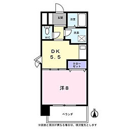 KDXレジデンス神宮前 1DKの間取図画像