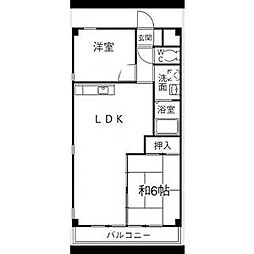 フラット香流 3DKの間取図画像