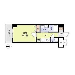 P-SQUAREShumoku3 1Kの間取図画像