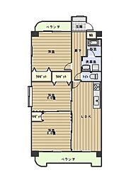 ハイムビーオール2 3LDKの間取図画像