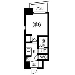 エステムコート名古屋ステーションクロス 1Kの間取図画像