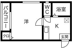 ソフィア 1Kの間取図画像