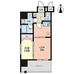 カレント茶屋が坂 1LDKの間取図画像