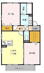 サニーコート 2LDKの間取図画像