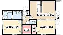 カルペ・ディエム 2LDKの間取図画像