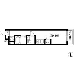 ジュール則武 ワンルームの間取図画像