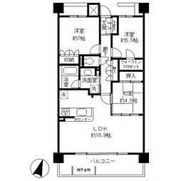 東山公園レジデンス 3LDKの間取図画像