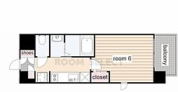 エステムコート名古屋栄プレシャス 1Kの間取図画像