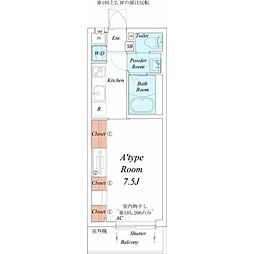 リブリ・尾頭橋T84 1Kの間取図画像