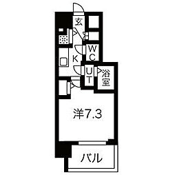 エスリード千種パークフロント 1Kの間取図画像