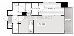 プレサンス新栄町ギャラント 1LDKの間取図画像