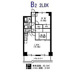 アーバン滝子 2LDKの間取図画像