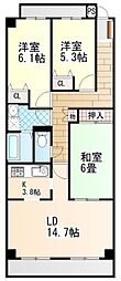 サクラ雪見レジデンス 3LDKの間取図画像