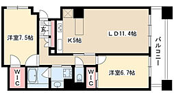 プライムメゾン御器所 2LDKの間取図画像
