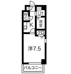 エスポワール亀島 1Kの間取図画像
