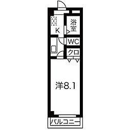 エミネンス 1Kの間取図画像