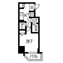 エスリード大須デュオ 1Kの間取図画像