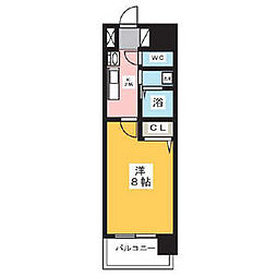 ArtizA上前津 1Kの間取図画像