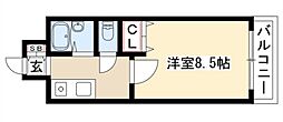 ウェステリア西大須 1Kの間取図画像