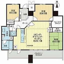 ザ・ライオンズミッドキャピタルタワー 3LDKの間取図画像