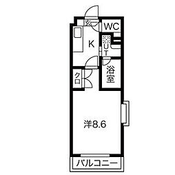 ヴェール本山 1Kの間取図画像