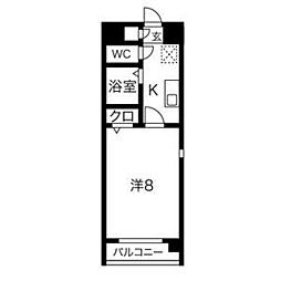 マノワール中村公園 1Kの間取図画像