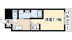 プリオール椿part2 1Kの間取図画像
