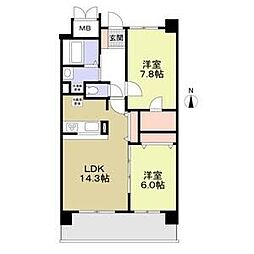 フィール清船 2LDKの間取図画像