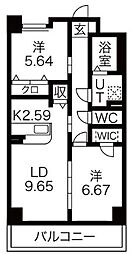 S-FORT鶴舞reale 2LDKの間取図画像