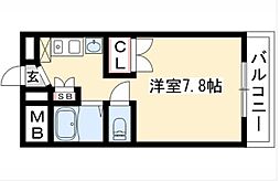 ノーブルハウス吉田 ワンルームの間取図画像