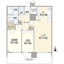 タワー・ザ・ファースト名古屋伏見 2LDKの間取図画像