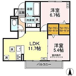 M・トリシア 2LDKの間取図画像