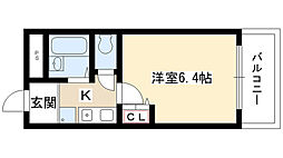 レジデンスオーミ第2 1Kの間取図画像