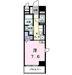 ホワイトメゾン新栄 1Kの間取図画像