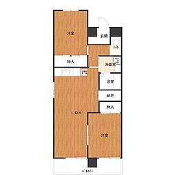 レジデンス稲葉下 2LDKの間取図画像