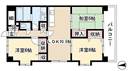 HILLS21 2LDKの間取図画像