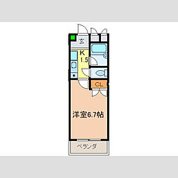 ジャスティ浅間 1Kの間取図画像