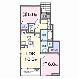 アルバ藤里 2LDKの間取図画像