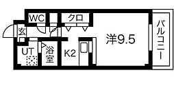 プチメゾン稲生 1Kの間取図画像