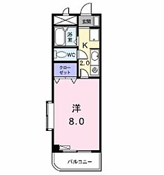 メゾンラスター 1Kの間取図画像