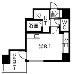 PLATZTACHIBANA ワンルームの間取図画像