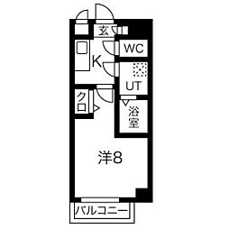 エスリード上前津エアスタ 1Kの間取図画像
